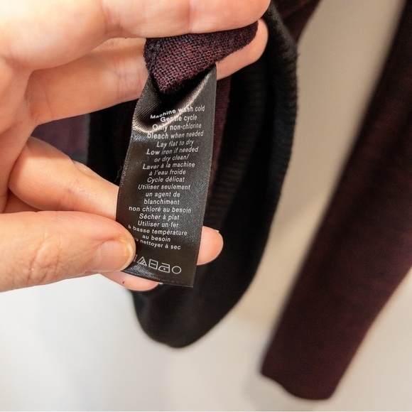 Rag & Bone Womens Size Small Oversized V Neck Sweater in Burgundy Colorblock - Picture 8 of 11